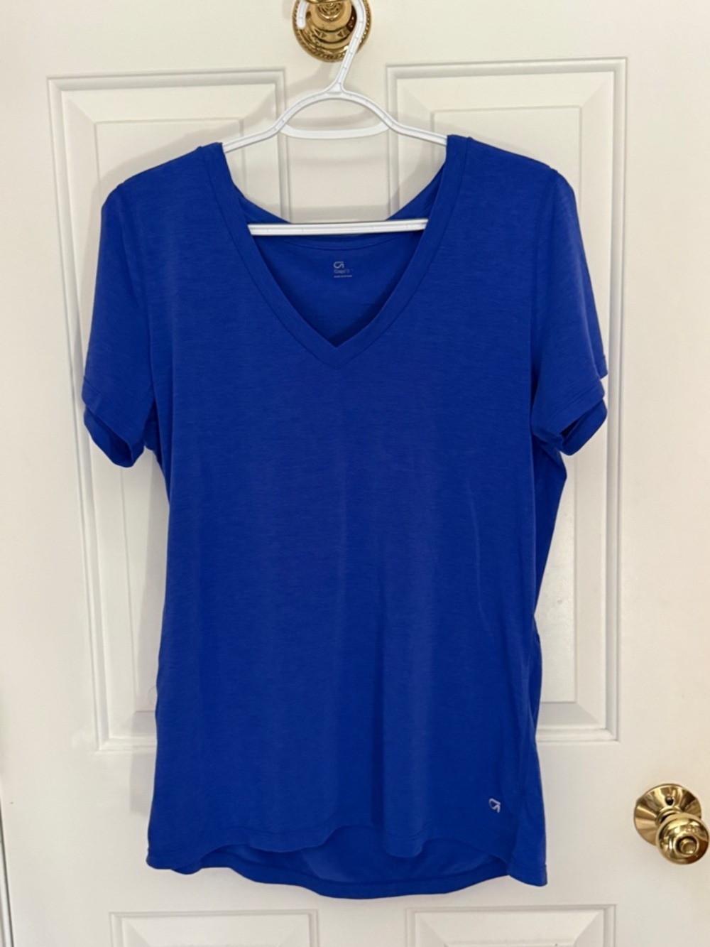 GAP Women's V-Neck Short Sleeve Tee in Royal Blue